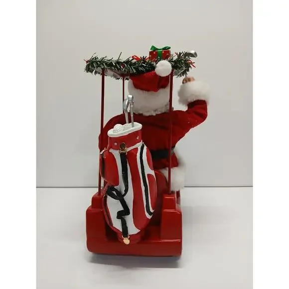 Kurt S. Adler Kurt Adler 11.25-Inch Fabriché Santa Driving Golf Cart - Picture 4 of 7